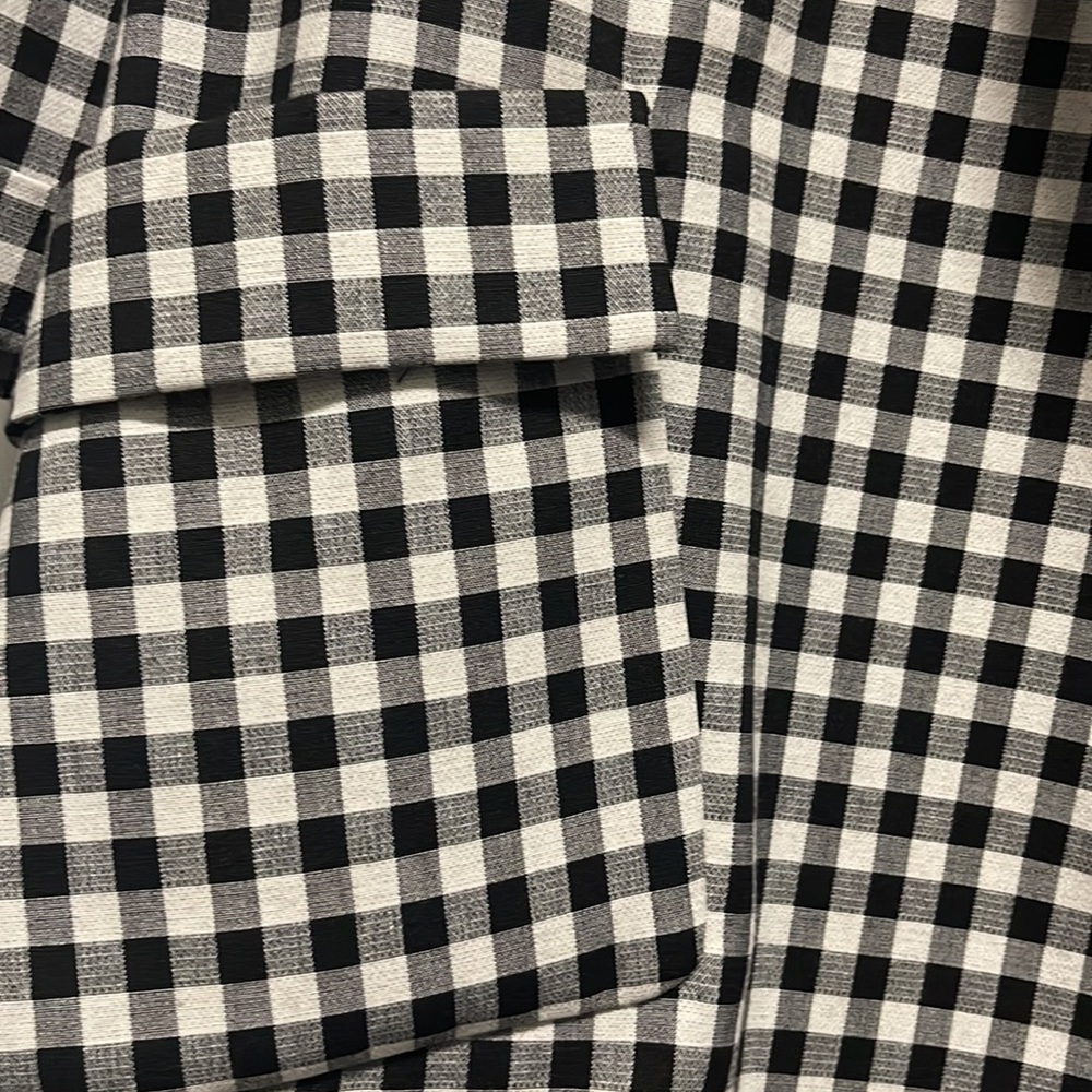 Zara Black and White Gingham Trench Coat - Picture 5 of 5